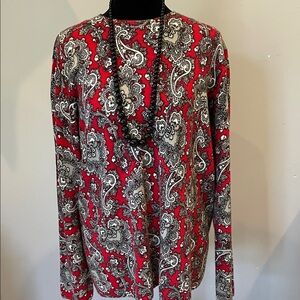 Red Paisley Long Sleeve Kim Rogers large